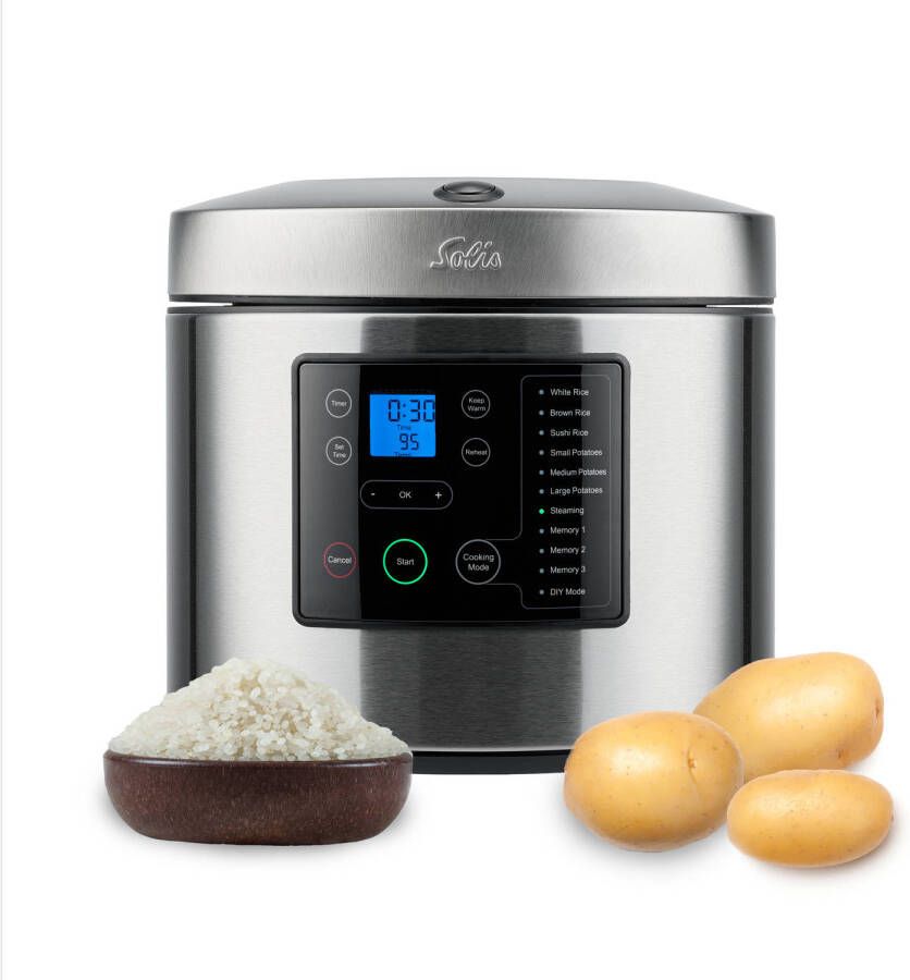Solis Rice & Potato Cooker 8161 Aardappel- en Rijstkoker RVS Zilver