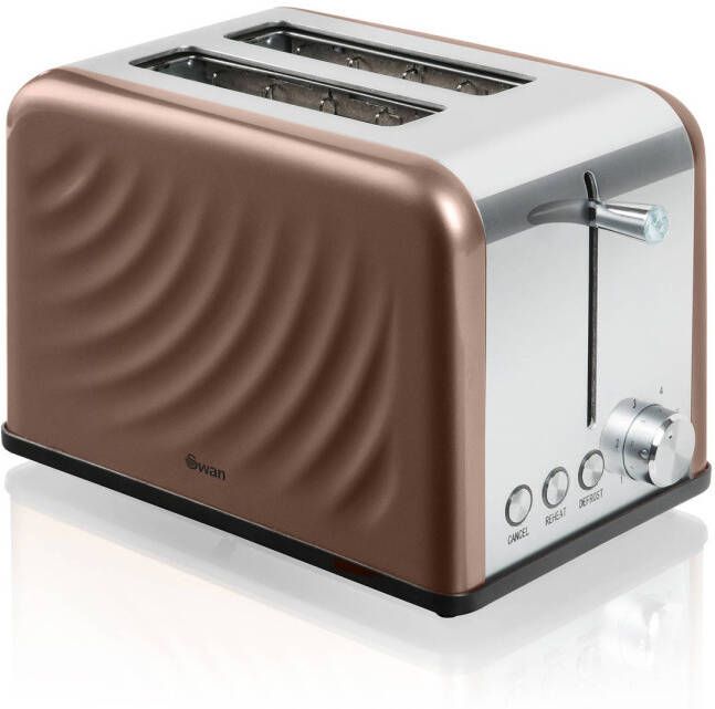Swan twist toaster 2-slots koper