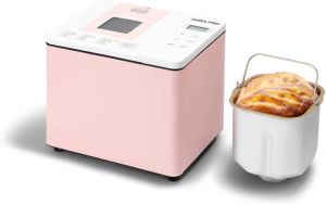 Swiss Pro+ Broodbakmachine 550 W Roze Pink RVS LED Display Warmhoudfunctie Glutenvrij