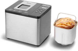Swiss Pro+ Broodbakmachine 550 W Zilver Grijs RVS LED Display Warmhoudfunctie Glutenvrij