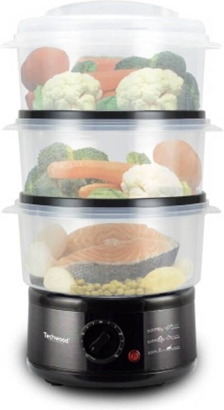 Techwood TCV376 Stoomkoker 3 Stapelbare Stoomschalen 7.5 liter