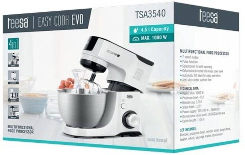 Teesa Tsa3540 Multifunctionele Keukenmachine Easy Cook Evo 4 In1