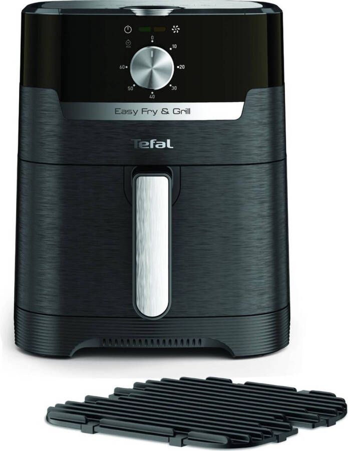 Tefal Easy Fry & Grill EY5018 2-in-1 Airfryer & Grill 4.2L 1550W Gegoten Aluminium Grillrooster 70% Energiebesparing Voor 4 Personen