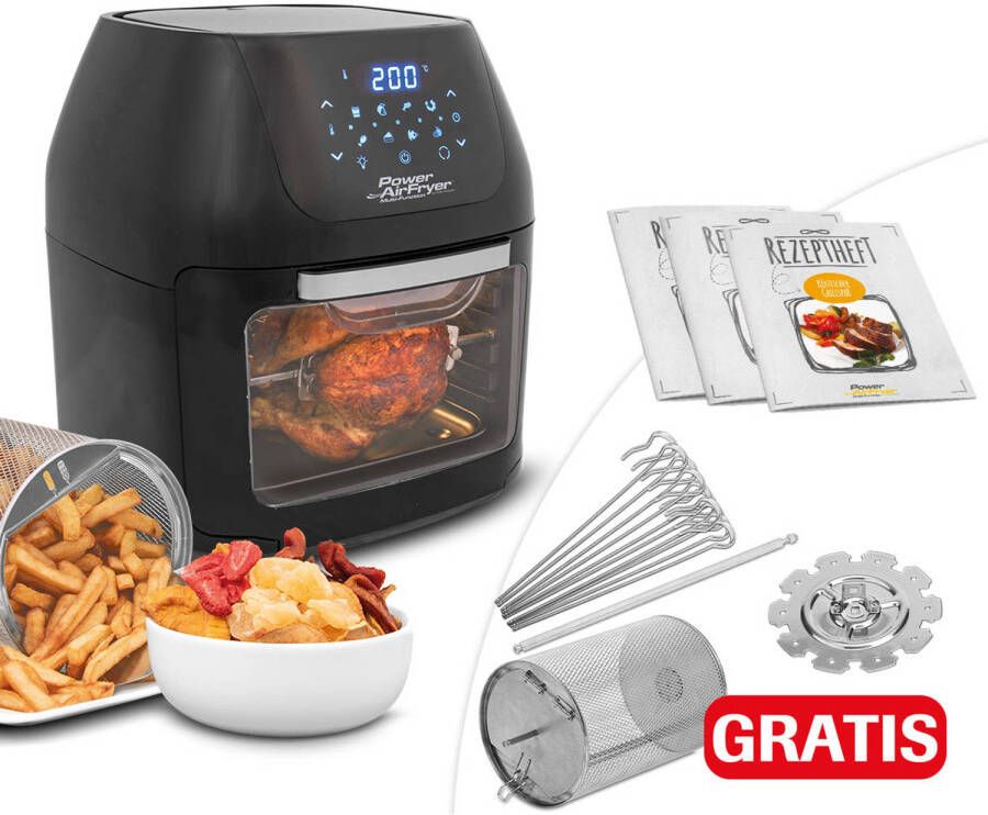 MediaShop PowerXL Airfryer MultiFunction heteluchtfriteuse om te frituren zonder olie 6-in-1 ook als dehydrator om te grillen en nog veel meer. m. – tot 80% minder vet