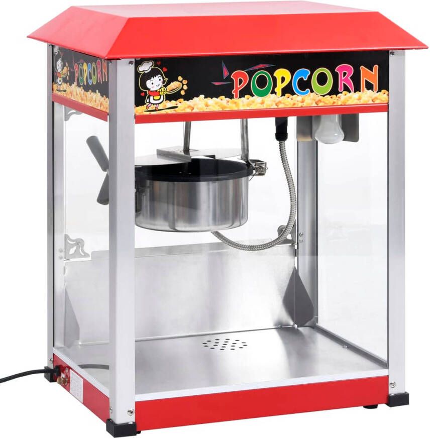 The Living Store Popcornmaker Professioneel en huishoudelijk gebruik 1.400 W 56 x 42 x 68 cm Rood