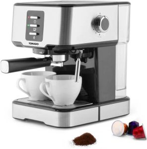 Tomado Tpm1502s Koffiezetapparaat Pistonmachine 1.5 L Inhoud Filterkoffie Koffiecups -Rvs