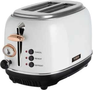 Tower Retro Broodrooster Bottega Rose Gold 2 Sneden Wit