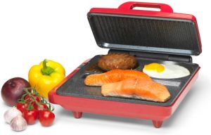 Trebs Contact- en tafel Multi Grill Comfortcook voor vlees vis groenten pannenkoeken of eieren 99362 Rood-Zwart