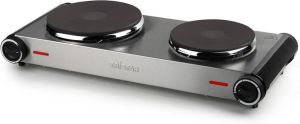 Tristar Hot Plate KP-6248 Vrijstaande Elektrische Kookplaat Regelbare temperatuur 2 kookzones RVS