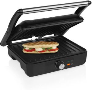 Tristar GR-2868 Contactgrill XL 29 x 24 cm Volledig te openen Regelbare Thermostaat Panini Grill Met handige krabber