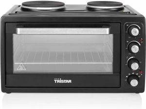 Tristar Convectieoven OV-1443 Vrijstaande oven met kookplaten Heteluchtoven 90⁰ tot 230⁰ 38 liter Zwart