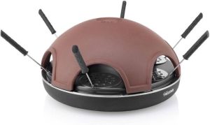 Tristar Pizza Festa Gourmet PZ-9156 – Pizza Gourmetstel 6 personen Terracotta pizzaoven Pizza Gourmetset met RVS bakplaat Inclusief 6 spatels en uitsteekvorm