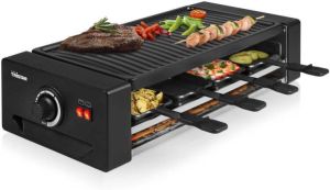 Tristar Gourmetstel en Pizzaoven RA-2736 Gourmet- en Pizzaset 8 personen Met extra hittebron Gourmetstel met unieke pizzastand Gourmet bakplaat en pizzamaker Zwart