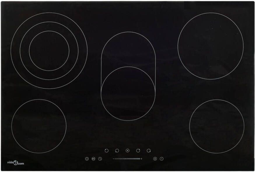 VidaXL Keramische kookplaat 5 kookzones aanraakbediening 8500 W 90 cm