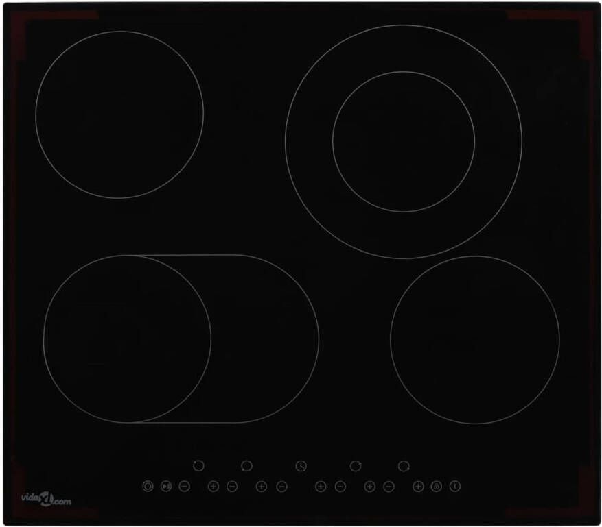 VidaXL Keramische kookplaat met 4 kookzones aanraakbediening 6600 W