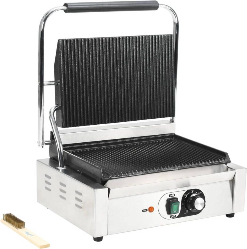 VidaXL Panini grill gegroefd 2200 W 43x30.5x20 cm