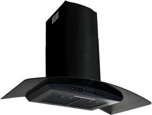 VidaXL Wandafzuigkap 756 m³ u 90 cm roestvrij staal zwart
