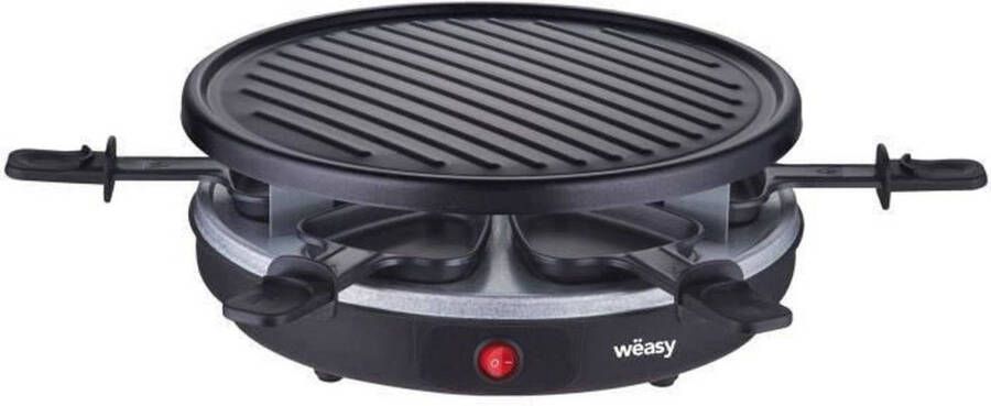 WEASY LUGA60 Raclette en grill voor 4 personen 900W Antiaanbaklaag 30x30cm Afneembare plaat