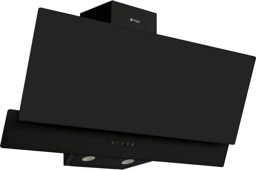 Wiggo WE-E923G(B) Schuine Afzuigkap 90 cm Zwart Dubbel Glas