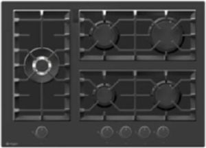 Wiggo WH-G735GR(B) Inbouw gaskookplaat met Wok 70cm Zwart Glas