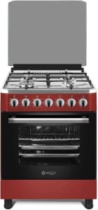 Wiggo WO-E605R(RX) Serie 5 60 cm Gasfornuis Rood Rvs