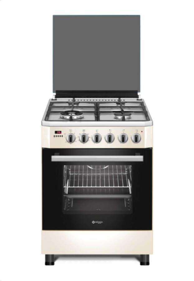 Wiggo WO-E639R(CX) Serie 9 60 cm Gasfornuis Wok Creme Rvs