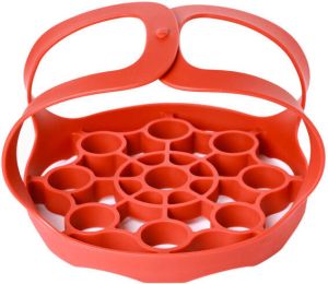 Ziva Instant Pot rubber bakwaren sling voor Instant Pot 6 Qt 8 Qt compatibel met andere merken multifunctionele kokers Hittebestendig Handig voor Eieren Ook voor Ninja Multicooker Makkelijk schoon te maken Vaatwasserbestendig Stoommand