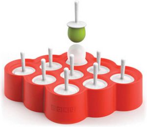 Zoku Slow Pop ijsmaker Mini 9 stuks rood