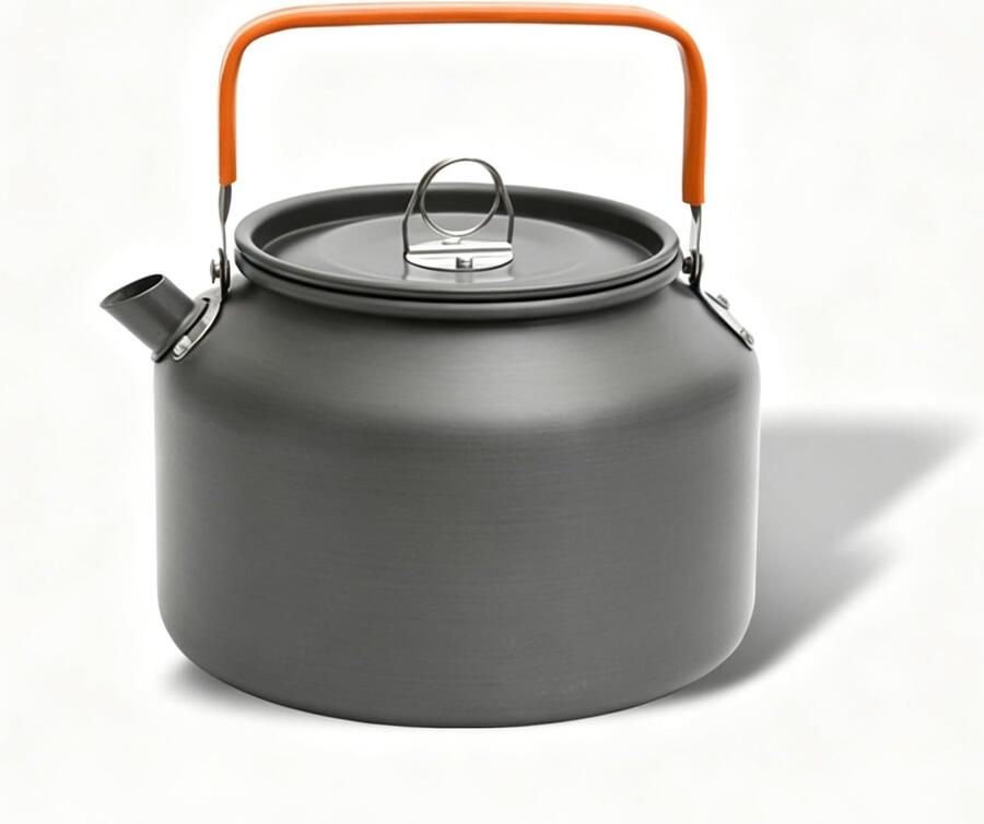 1 8 l camping waterkoker draagbare waterketel waterkoker voor camping aluminium theeketel met draagtas en oranje anti-hete handgreep voor indoor outdoor wandelen picknick enz