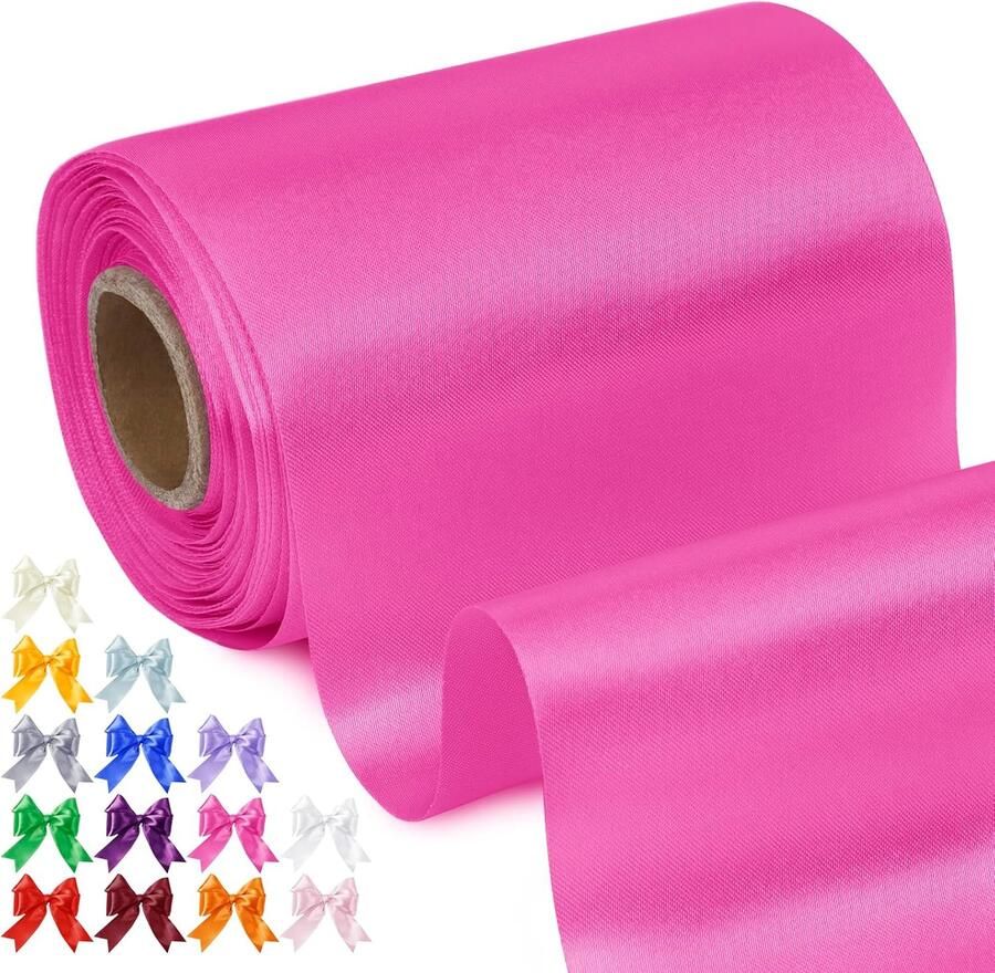 10 cm breed x 20 m roosrood satijn