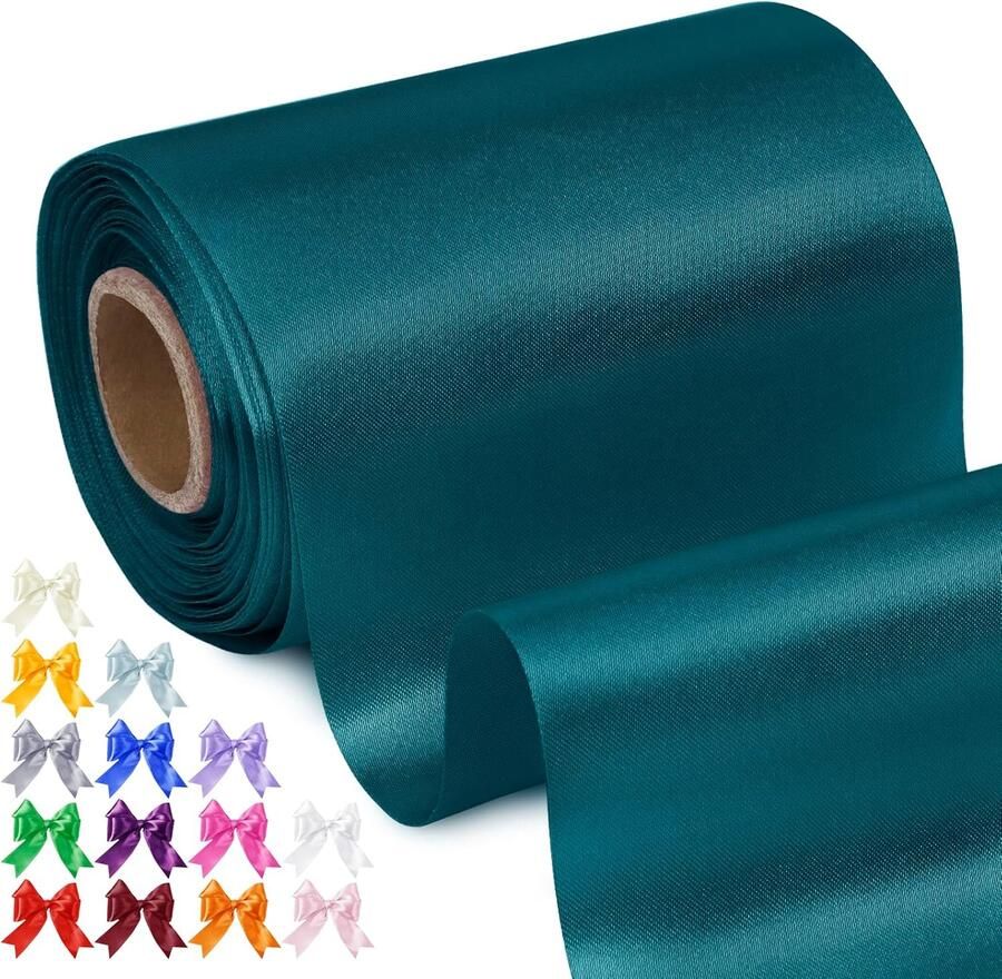 10 cm breed x 20 meter satijnband paarse kleur