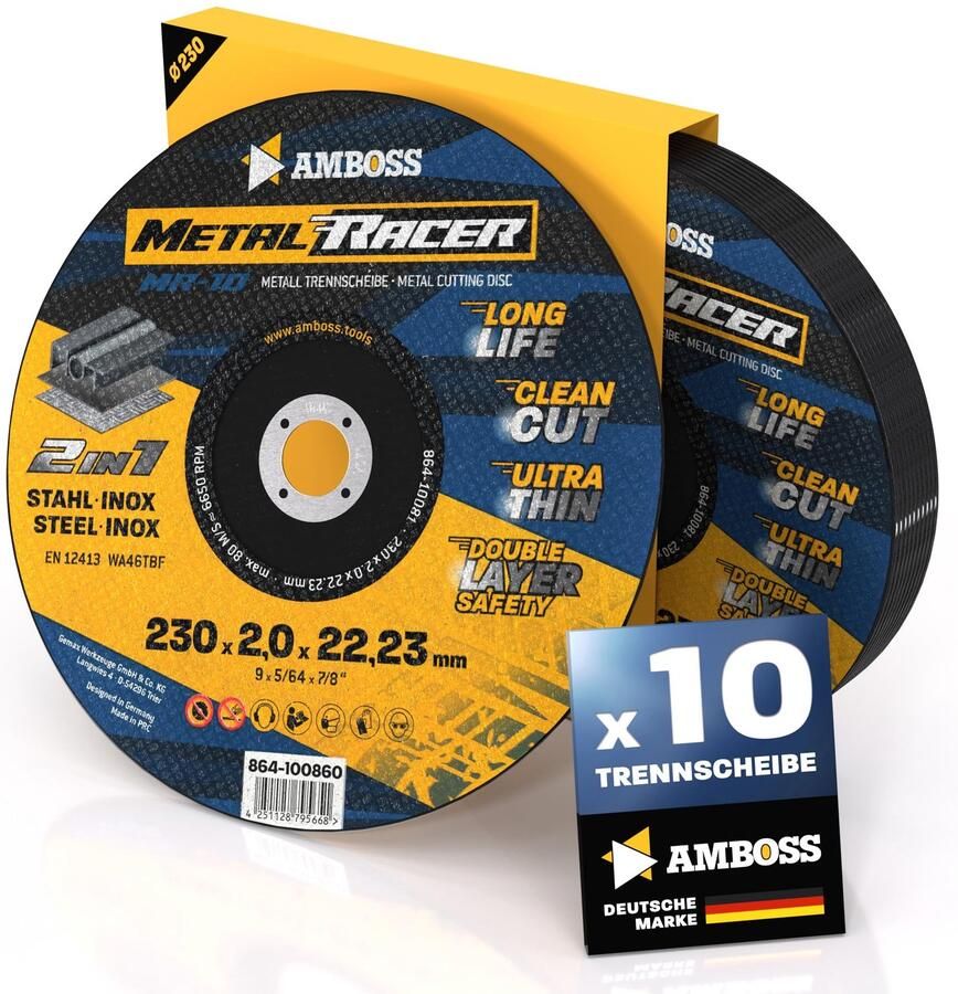 10 metalen snijschijven Ø 230 x 2 mm voor staal