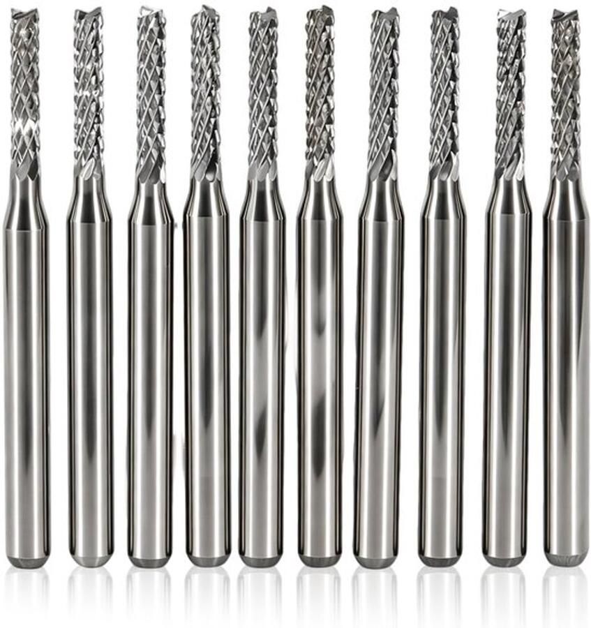 10 stuks 2 mm hardmetalen snijboren met 3 175 mm schacht voor PCB SMT CNC-snijmachine Ultra Fine Cutter