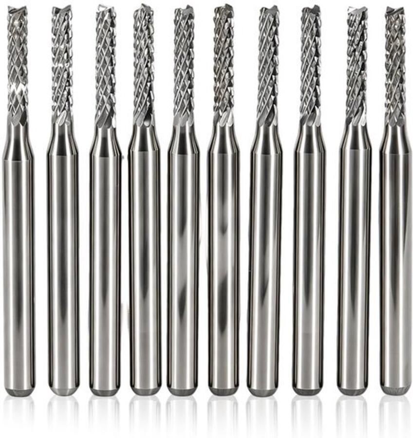 10 stuks 2 mm hardmetalen snijboren met 3 175 mm schacht voor PCB SMT CNC-snijmachine Ultra Fine Cutter