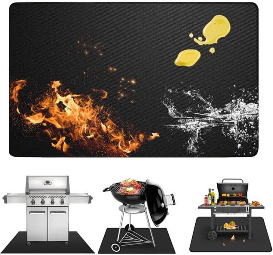 100 x 150 cm grill- en vloerbeschermmat hittebestendig tot 1800 °C