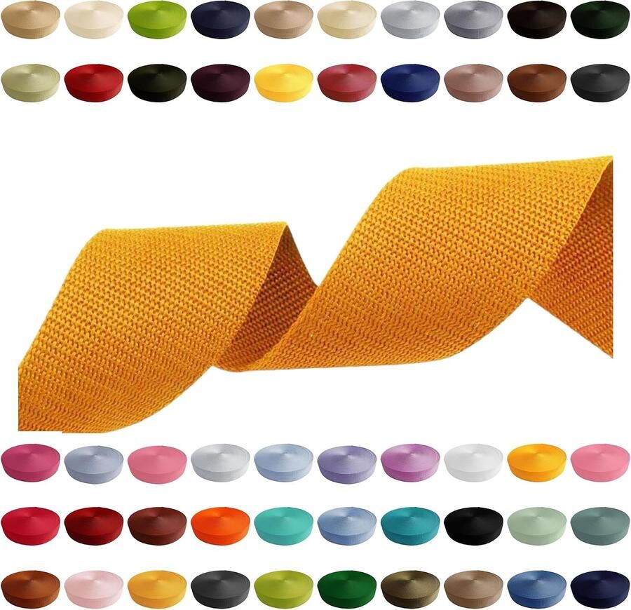 2m 5m 10m 50m 50 kleuren breedte 10mm 15mm 20mm 25mm 30mm 40mm 50mm donkergeel 30mm x 5m