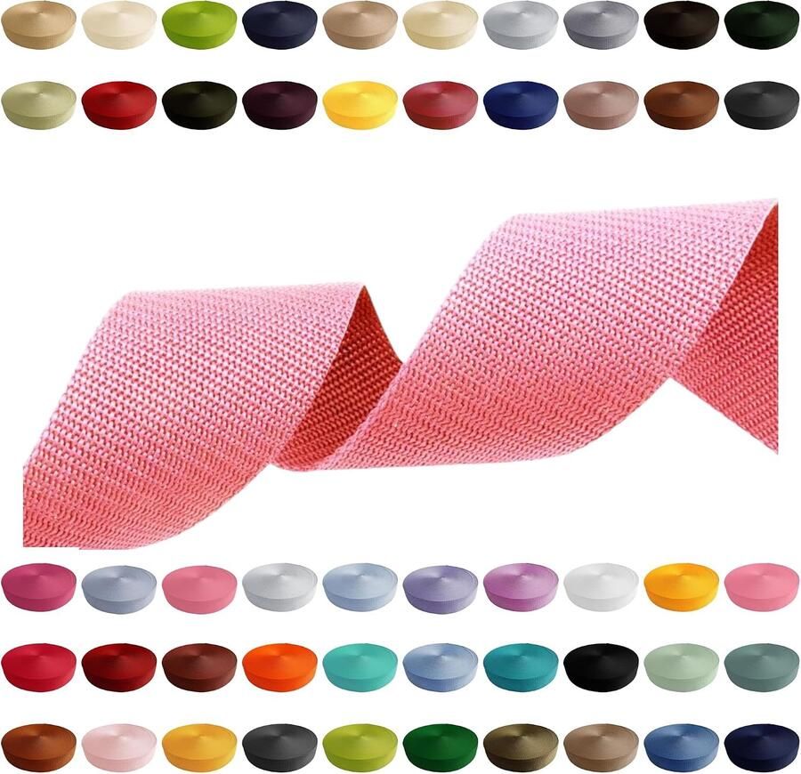 2m 5m 10m 50m 50 kleuren breedte 10mm 15mm 20mm 25mm 30mm 40mm 50mm taschengurt 50mm x 2m