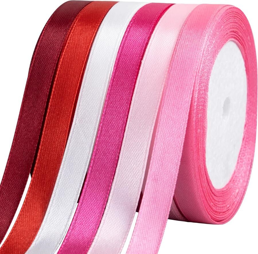 10mm x 22m rood wit voor versiering en cadeauverpakking
