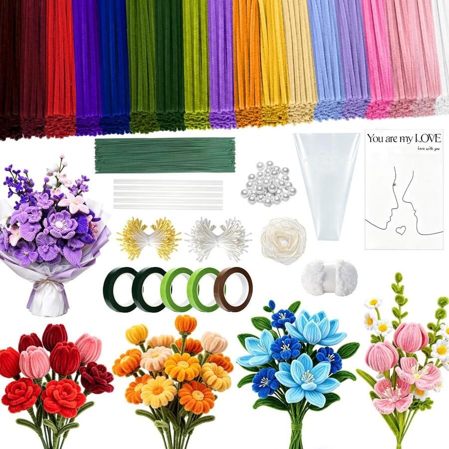 1100 Stuks pijpenreinigers 18 kleuren set