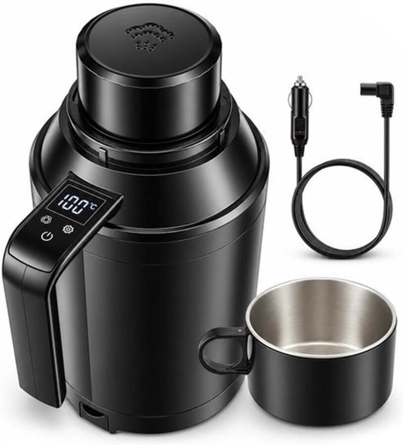 12V-24V waterkoker voor auto 1 2 liter mobiele waterkoker roestvrij