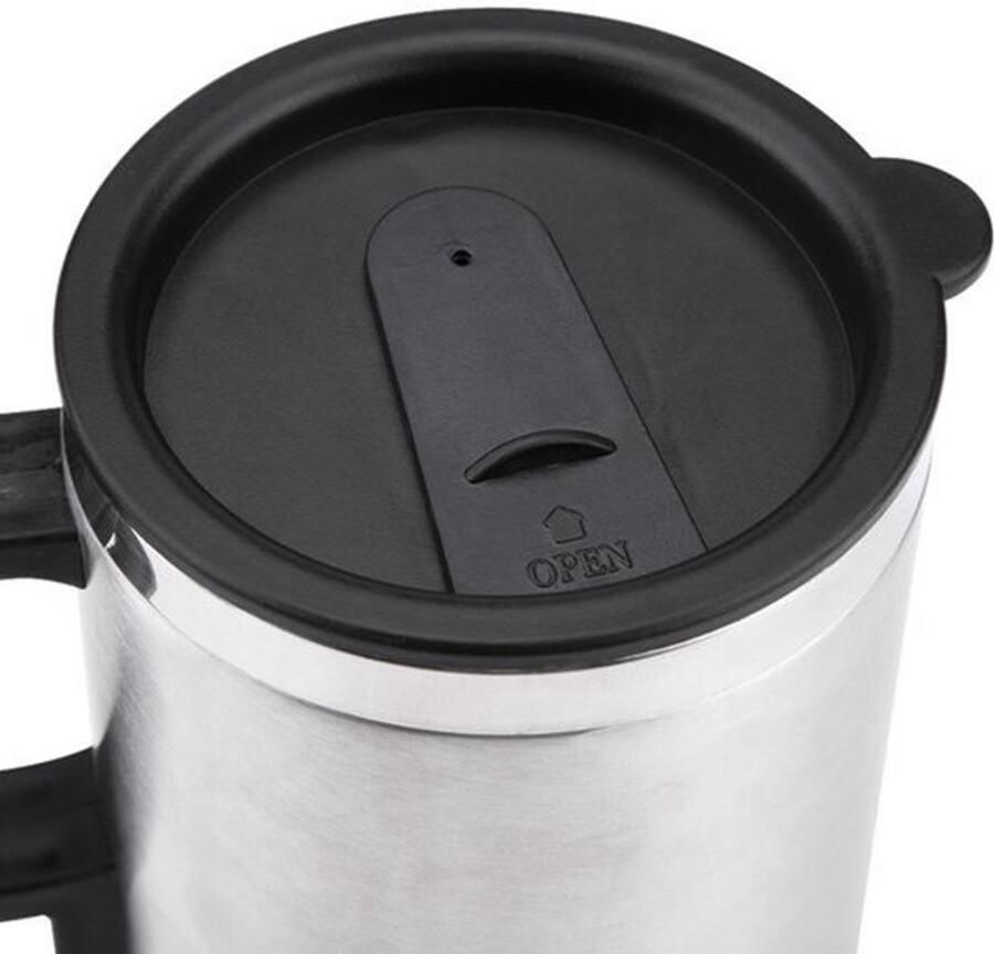 12v 450ml Auto Verwarming Kop Elektrische Slimme Verwarmde Koffiekop Reismokken Drinken Waterkoker Fles Snel Kokend Water Verwarming (zwart en Zilver)