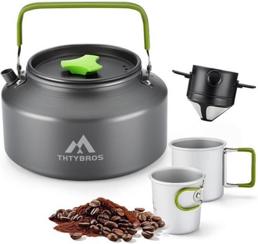1.6L Camping Waterkoker Set Koffie Druppelaar 2 Aluminium