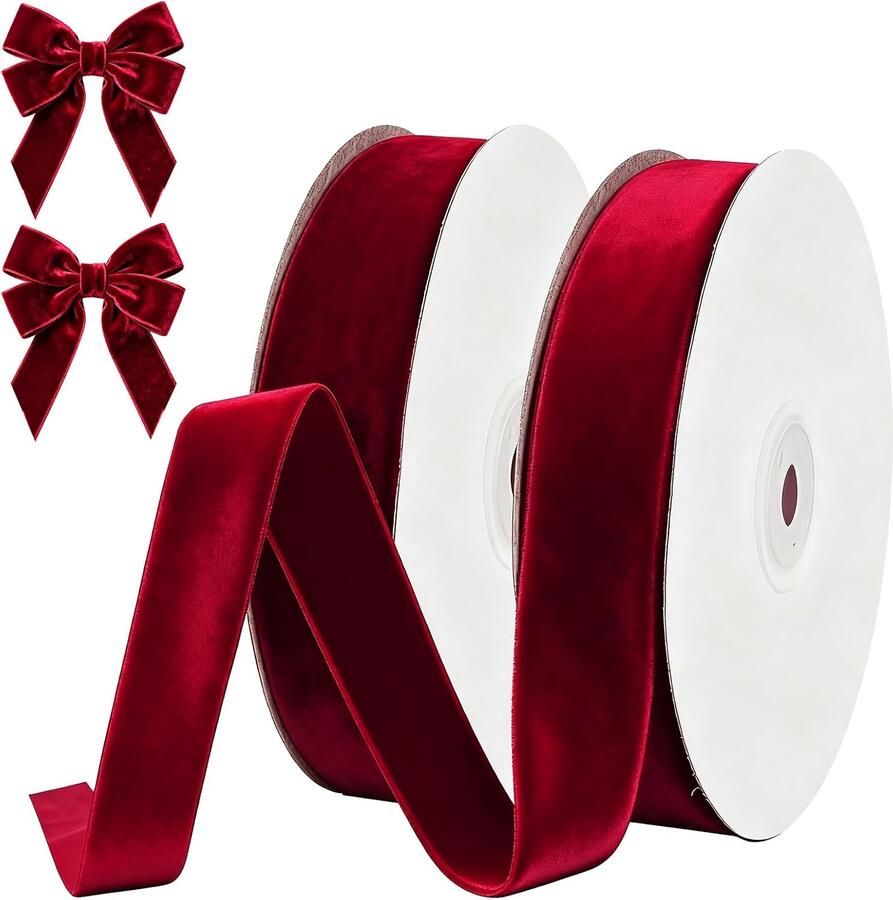 18 Meter saten lint rood 25 mm breed