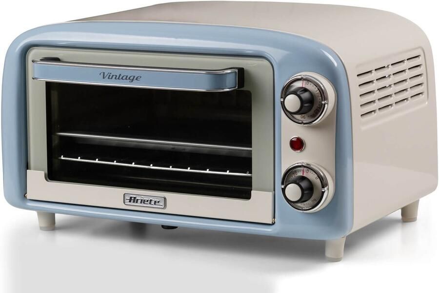 1978 Ariete 3919 05 Vintage mini oven camping oven 10 liter timer instelbare temperatuur van 80 tot 230°C blauw