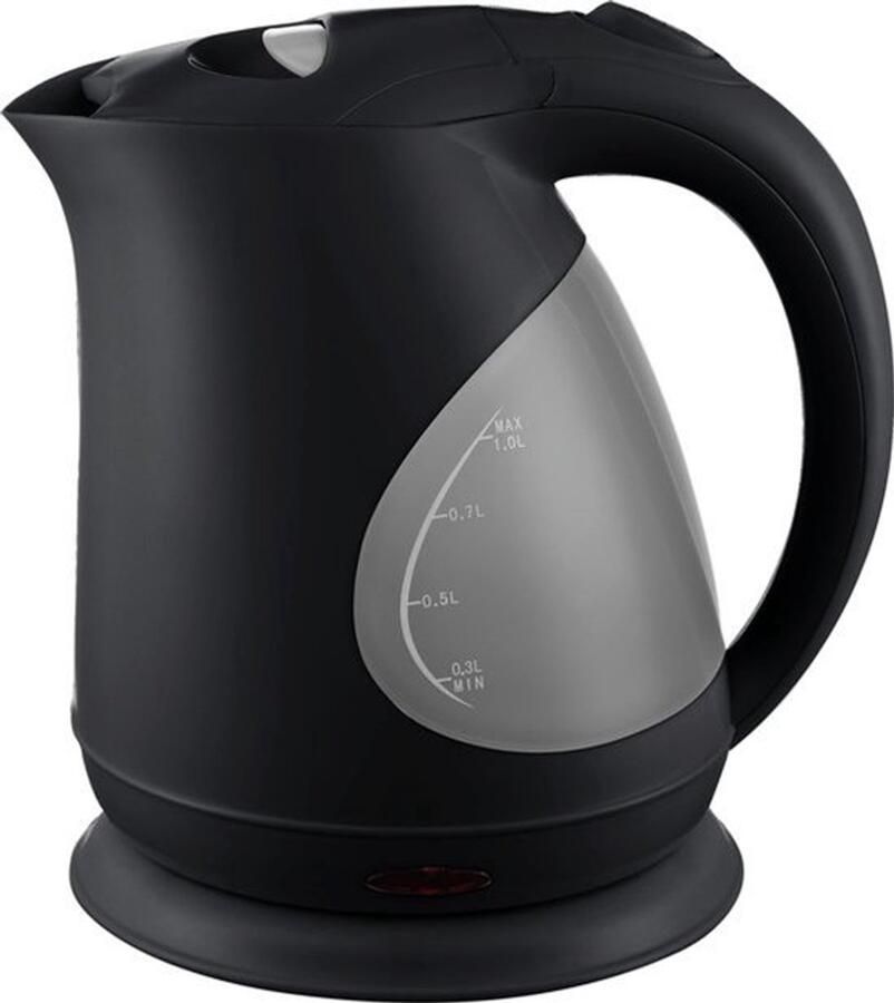 1L zwarte waterkoker – EU-stekker