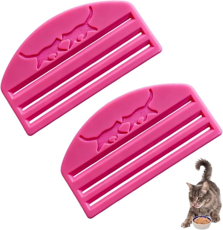 2-delige set snackuitperser voor katten geschikt voor natvoerzakjes