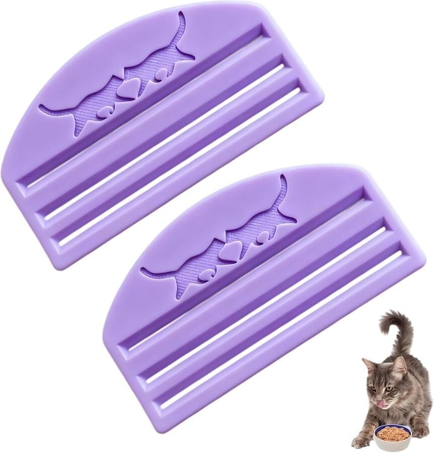 2-delige set snackuitperser voor katten geschikt voor natvoerzakjes