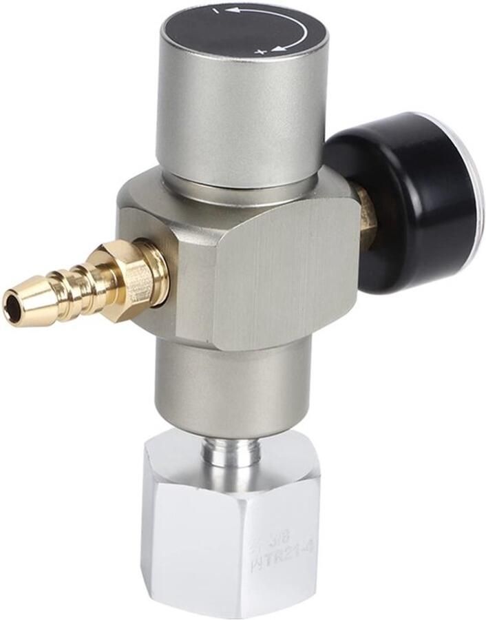 2-in-1 Mini CO2-gasregelaar Frisdrankdrukmeter Met Adapter 3 8 Inch Naar TR21.4 Deze Veelzijdige Microregelaar Kan Met Zo Worden gebruikt. Met Drie 8 Inch Naar TR21.four-adapter