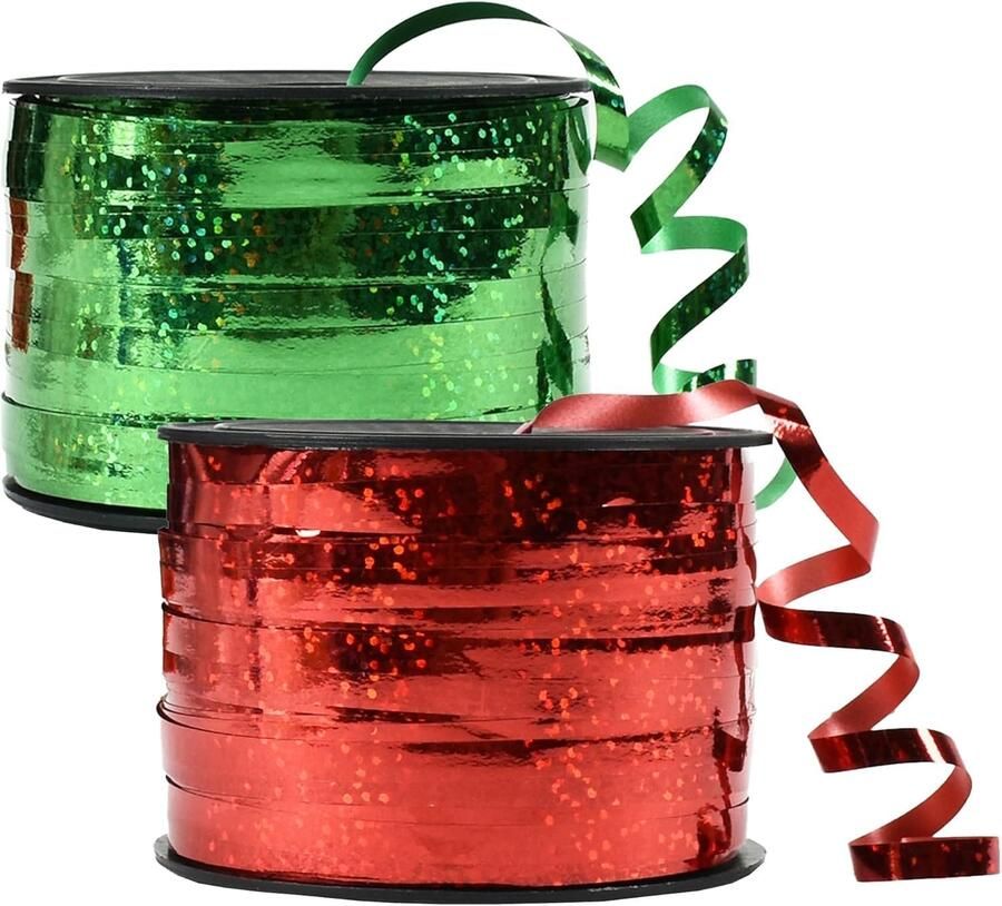 2 rollen rood groen 91 meter per rol