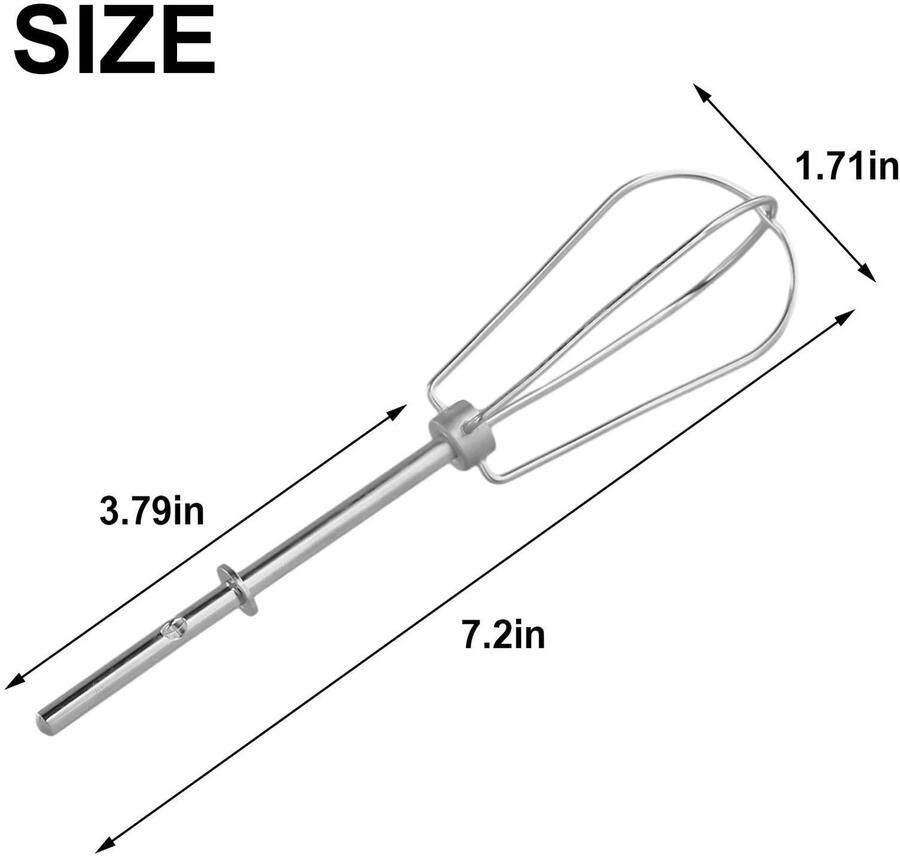 2 Stks W10490648 Handmixer Turbo Kloppers voor Vervangen KHM2B AP5644233 Roestvrij Staal Garde Bijlagen Compatibel voor KHM Serie Modellen
